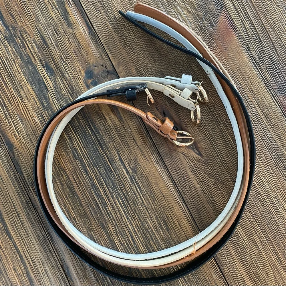 Set of girls faux leather belts
